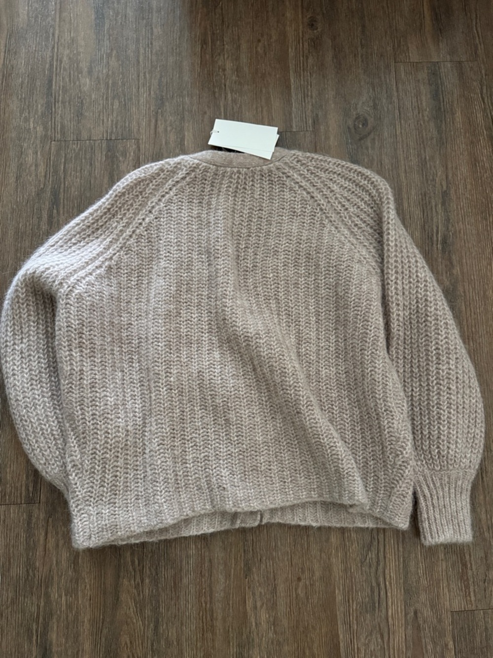 Sezane Bastille V-Neck Cardigan Sweater - Beige Small - Picture 2 of 3